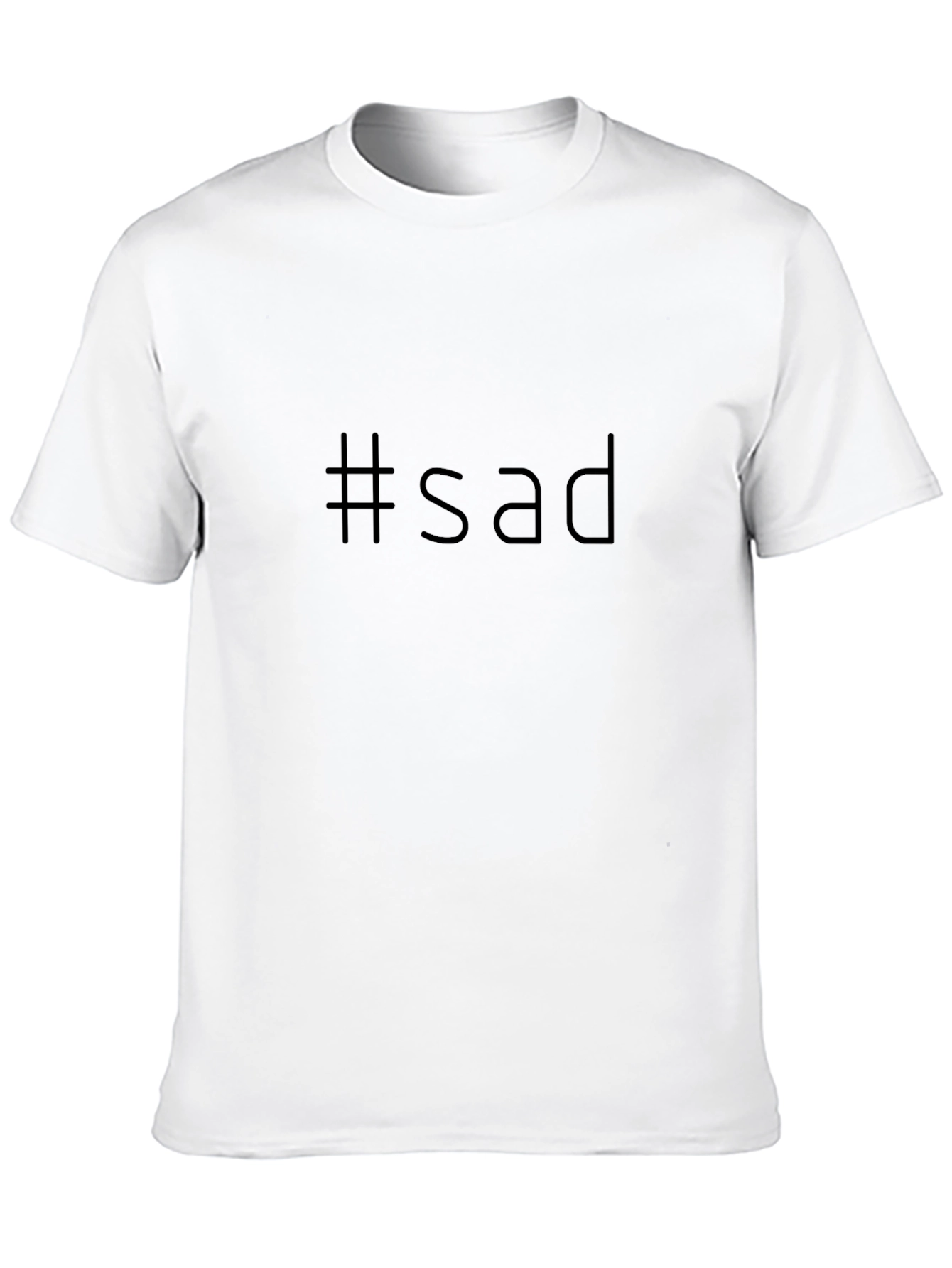 #sad Black Graphic Tee - Trendy Unisex T-Shirt