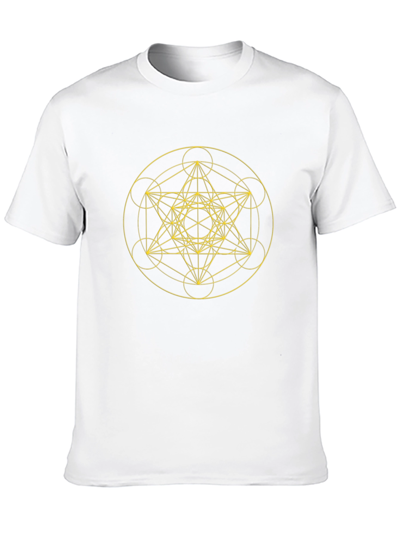 Geometric Metatrons Cube Graphic Tee - Black
