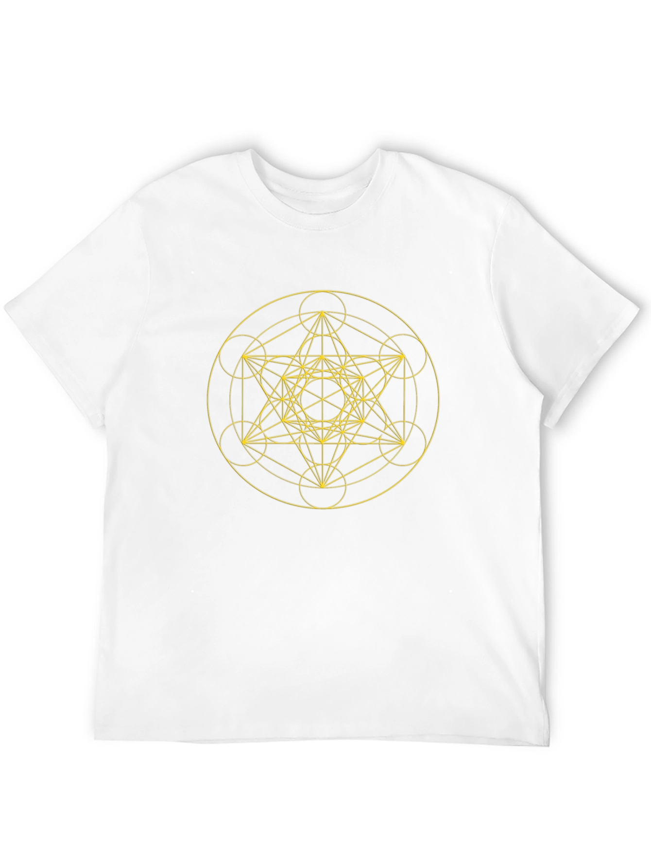 Geometric Metatrons Cube Graphic Tee - Black