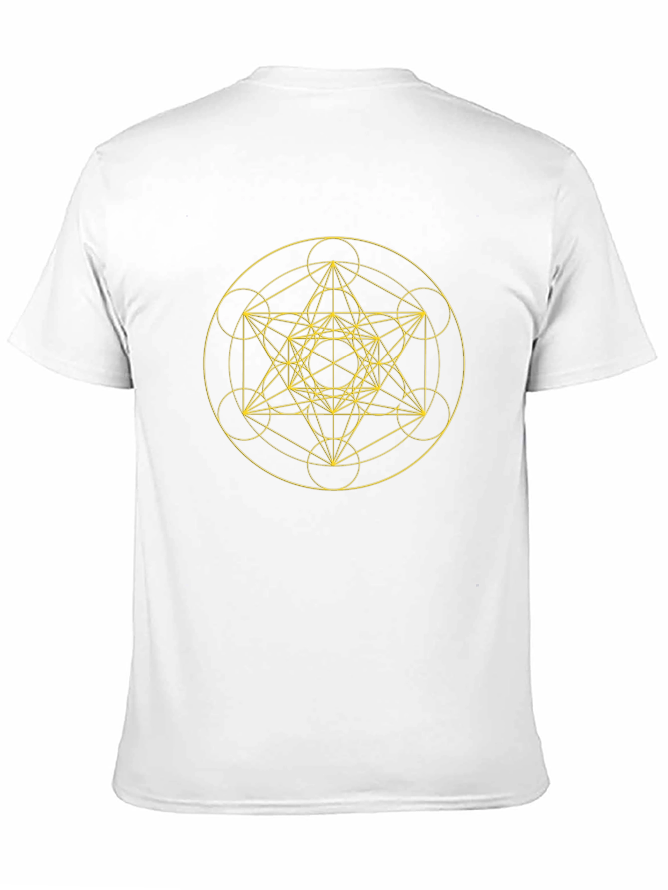 Geometric Metatrons Cube Graphic Tee - Black