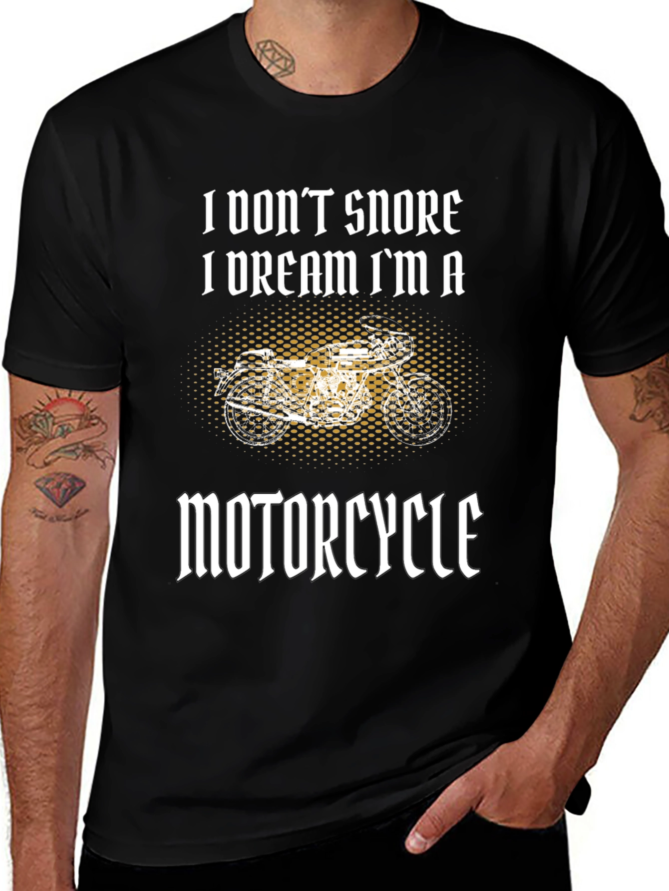 I Dream Im a Motorcycle Black T-Shirt