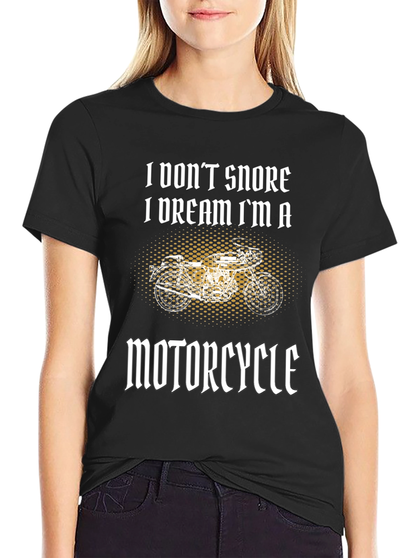I Dream Im a Motorcycle Black T-Shirt