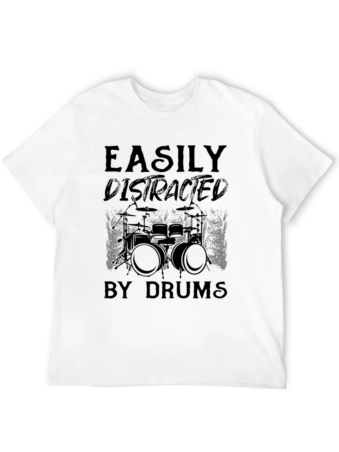 Easily Distracted By Drums Graphic Tee - Black