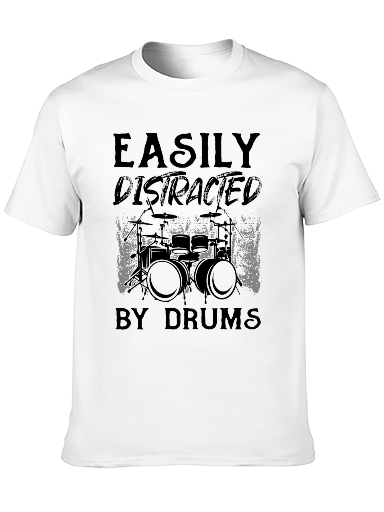 Easily Distracted By Drums Graphic Tee - Black
