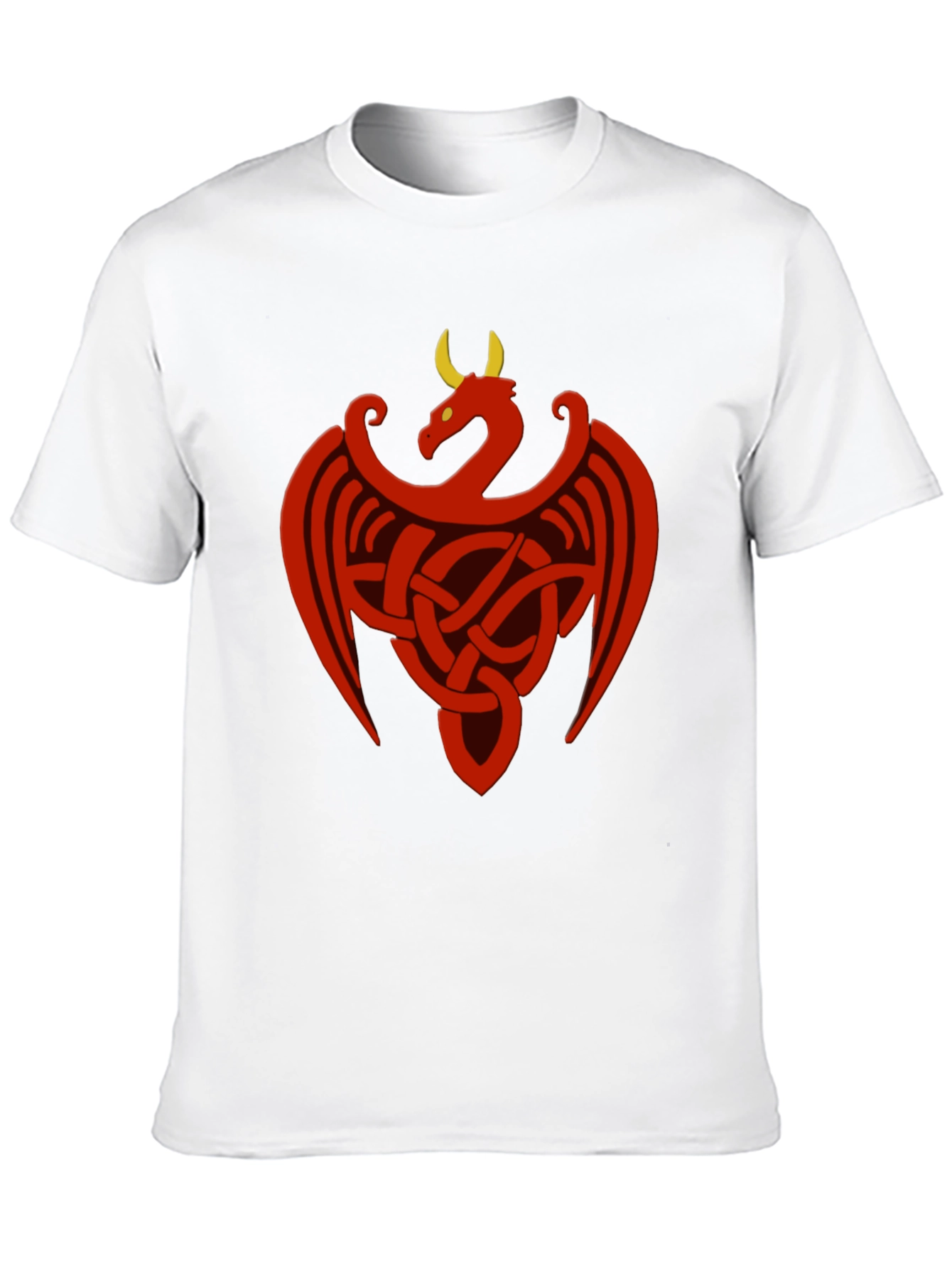 Celtic Dragon Knot Graphic Tee - Black Cotton Shirt