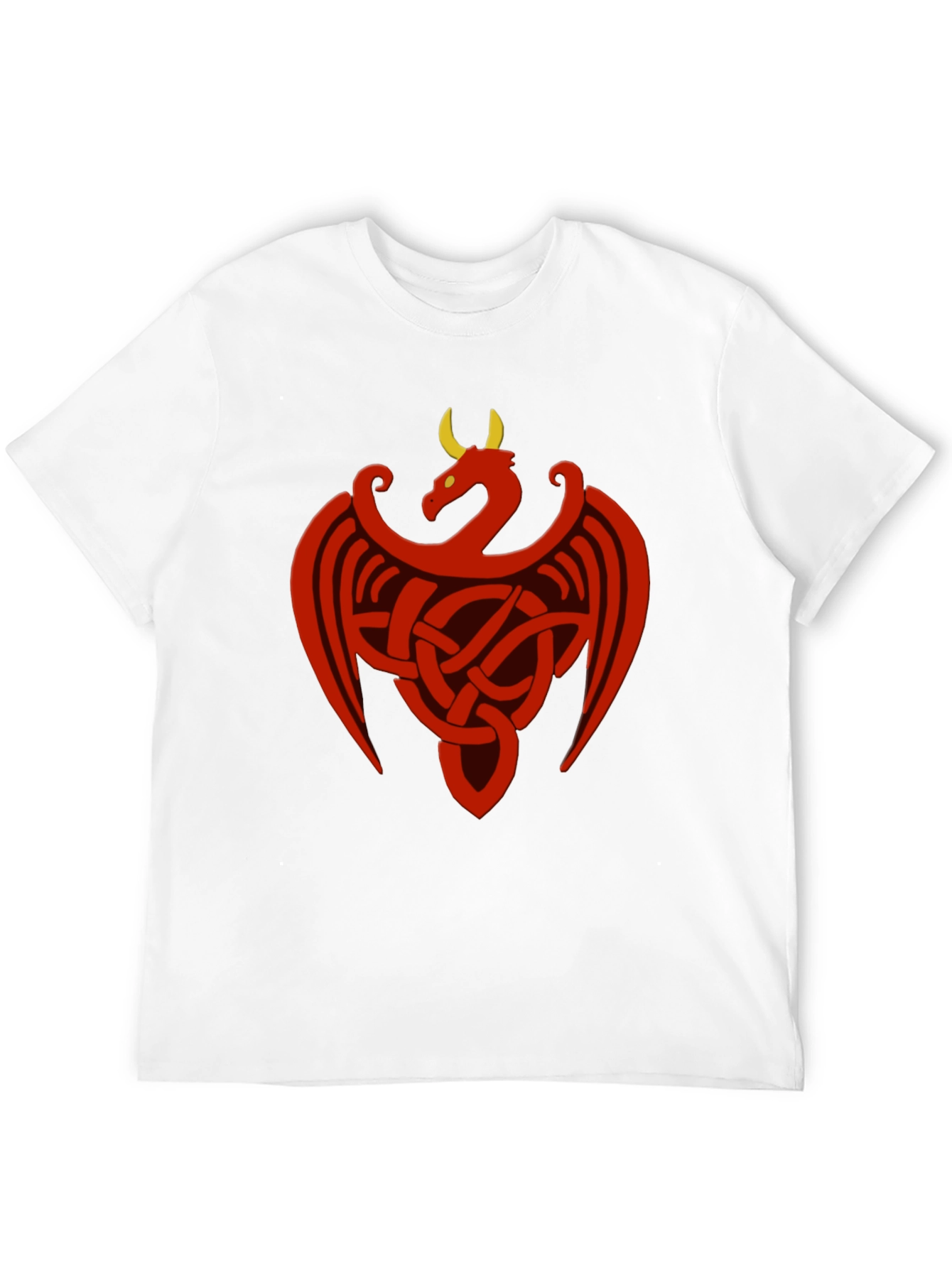 Celtic Dragon Knot Graphic Tee - Black Cotton Shirt
