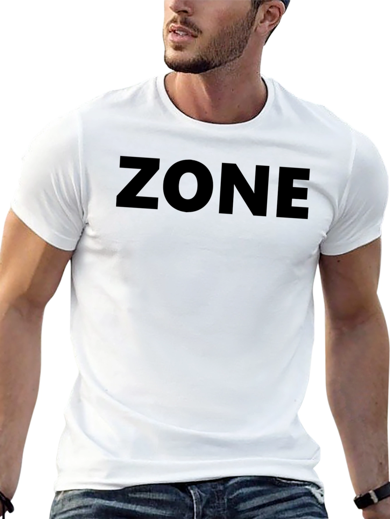 Mens Black ZONE Graphic T-Shirt - Casual Style