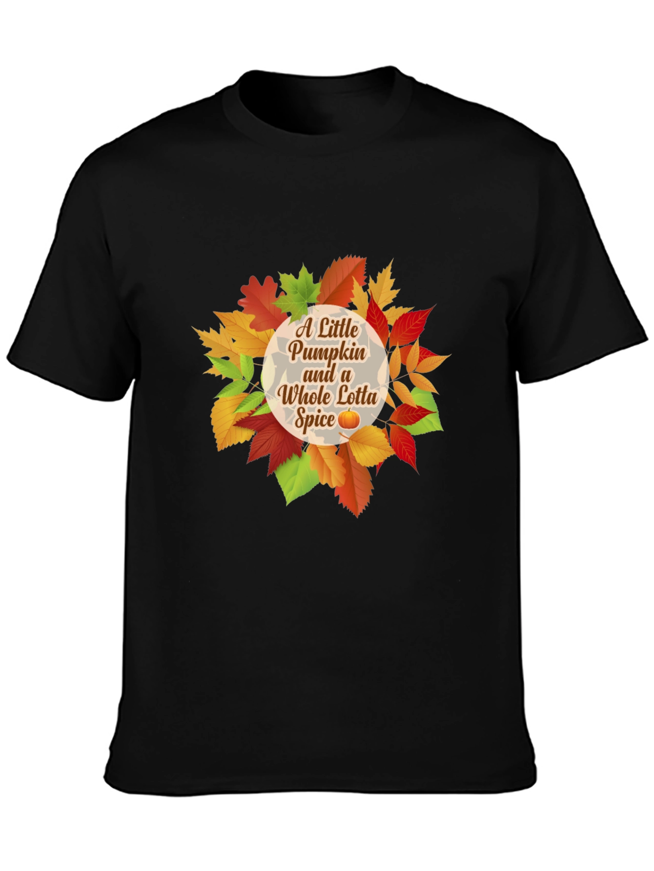 Pumpkin Spice T-Shirt - Autumn Leaves Design