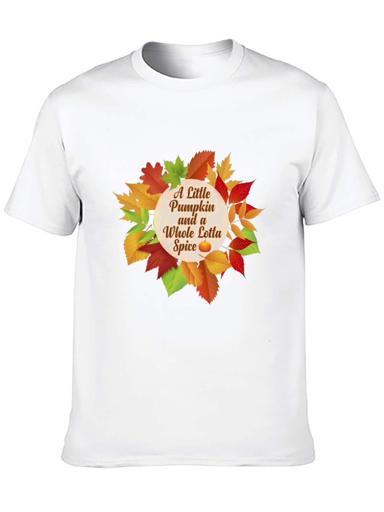 Pumpkin Spice T-Shirt - Autumn Leaves Design