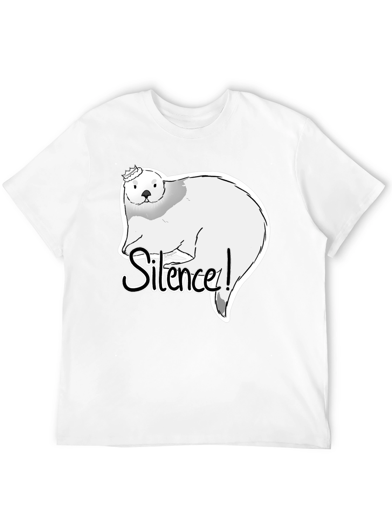 Silence! Otter Graphic T-Shirt - Black Cotton Tee