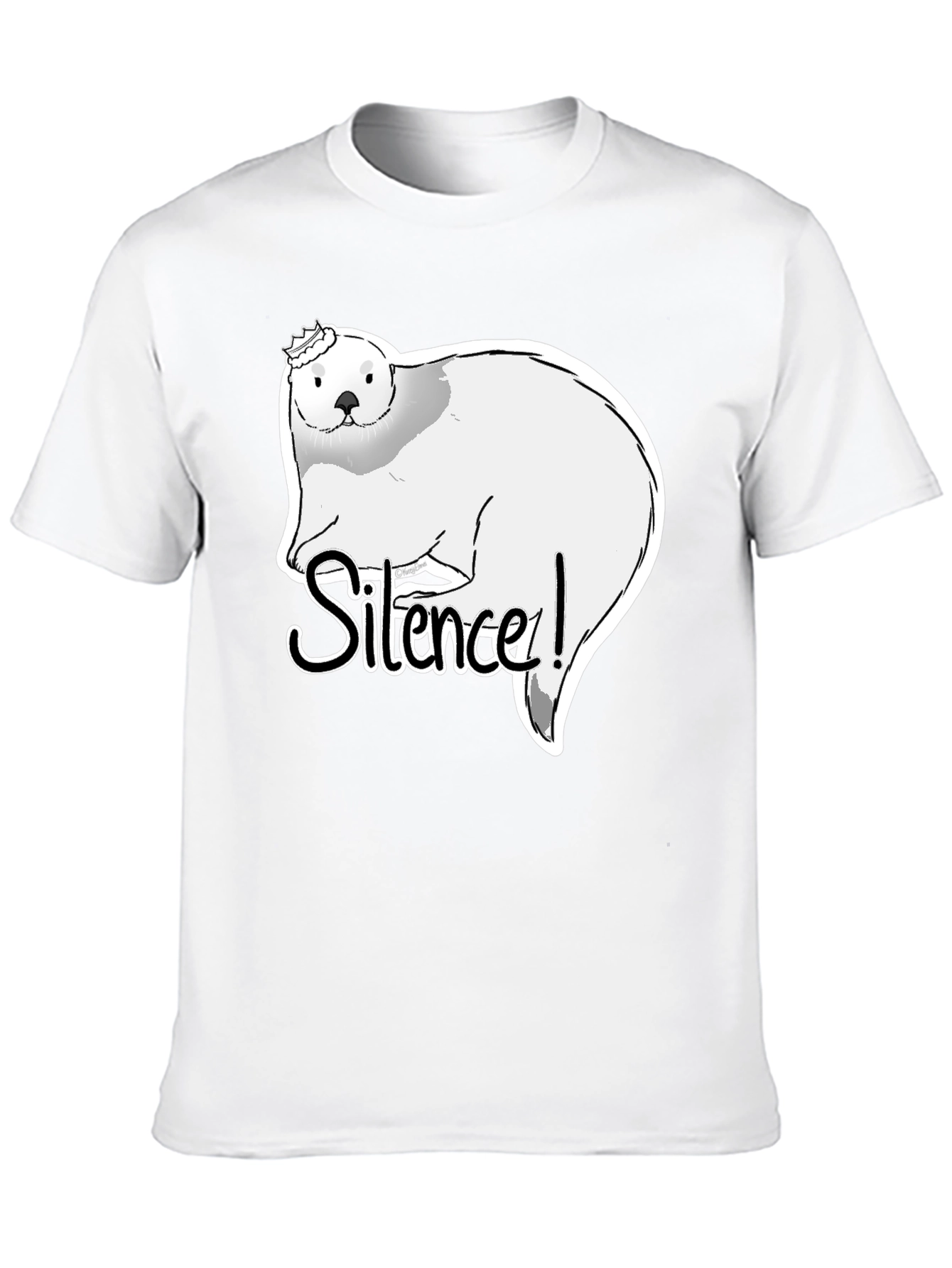 Silence! Otter Graphic T-Shirt - Black Cotton Tee