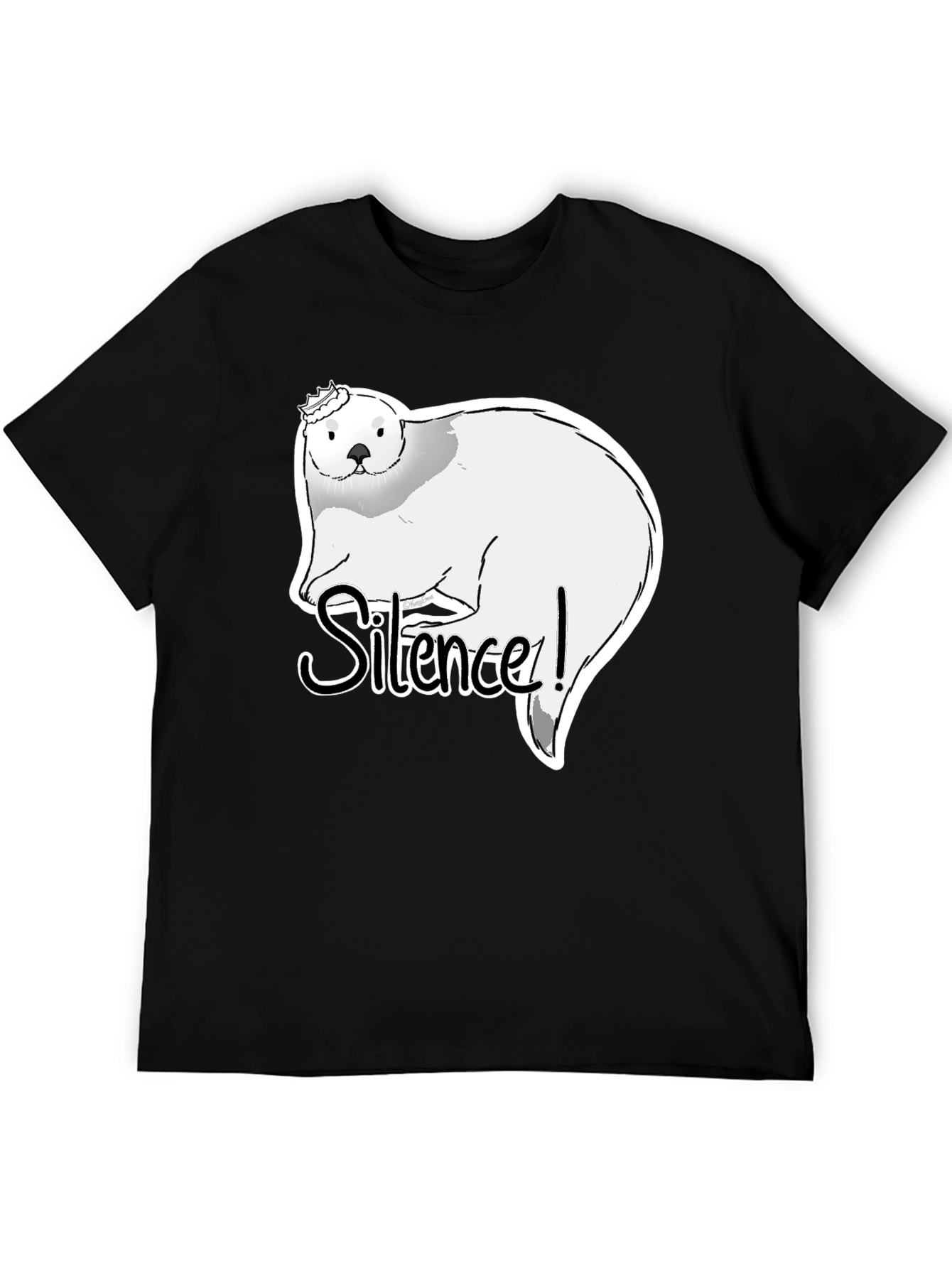 Silence! Otter Graphic T-Shirt - Black Cotton Tee