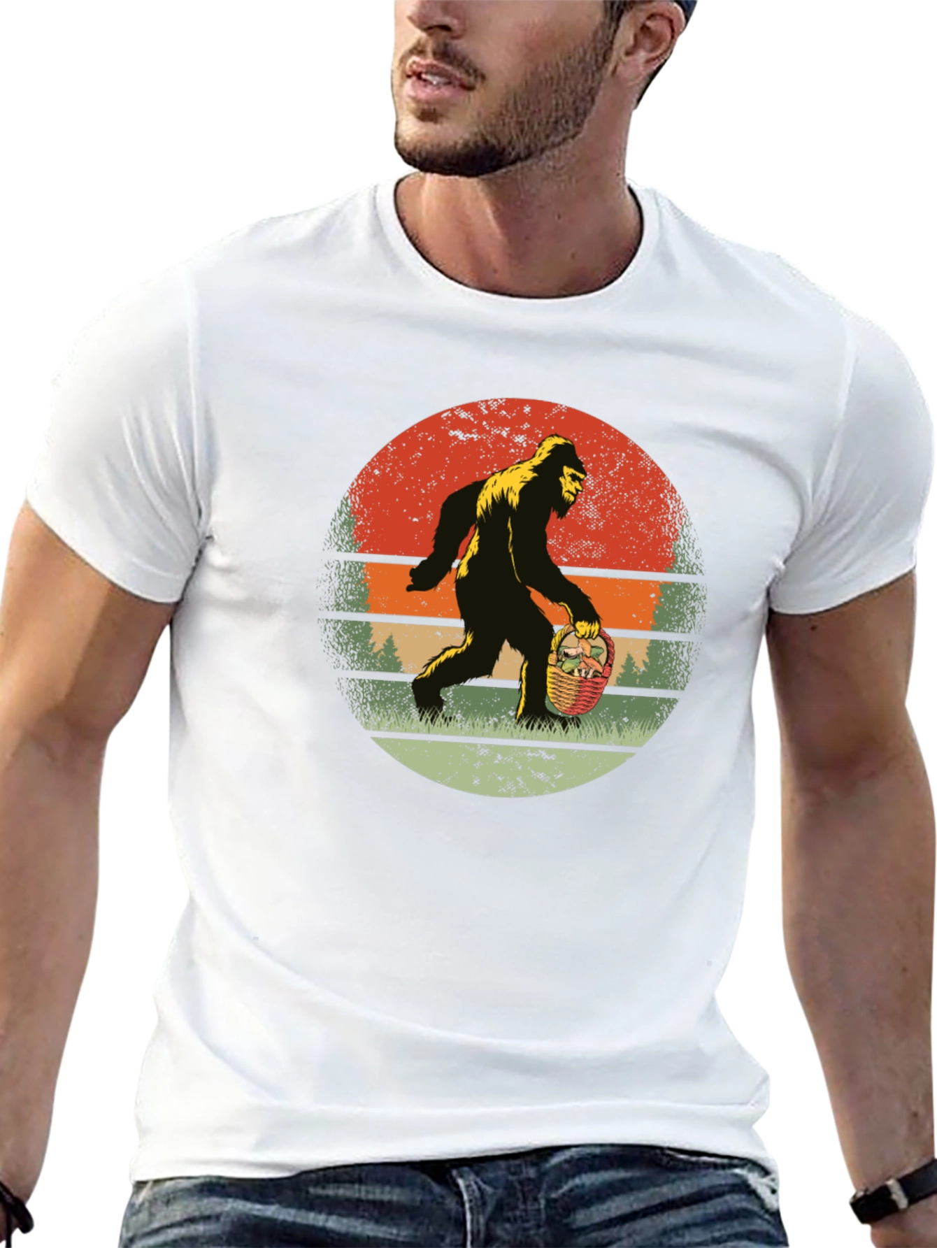 Bigfoot Easter Basket Graphic Tee
