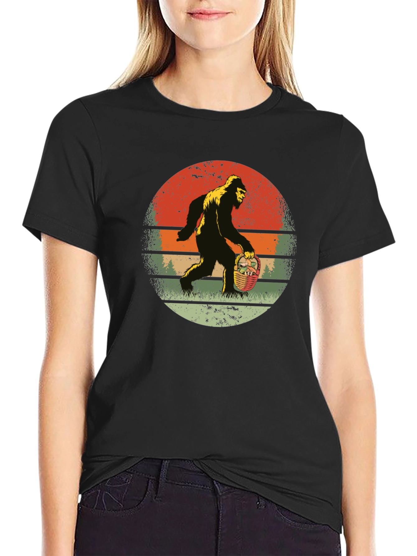 Bigfoot Easter Basket Graphic Tee