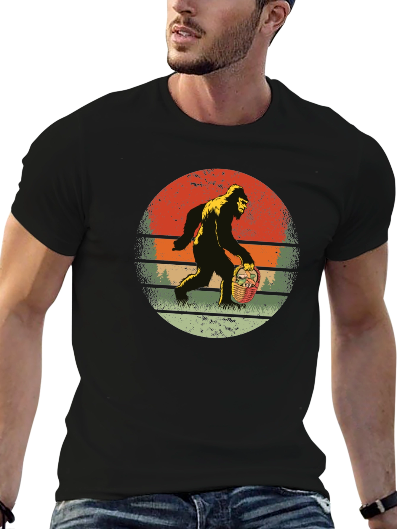 Bigfoot Easter Basket Graphic Tee