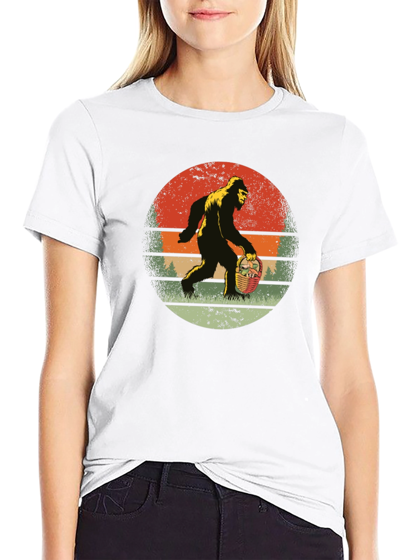 Bigfoot Easter Basket Graphic Tee