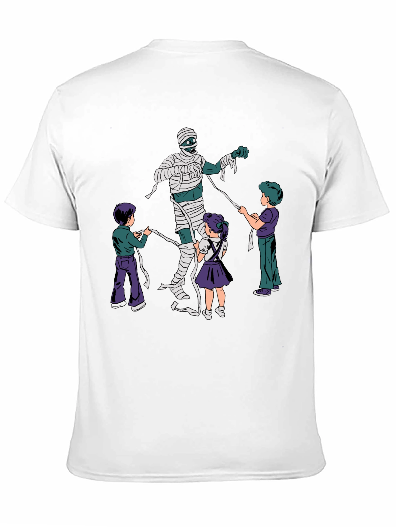 Mummy Wrap Graphic Tee - Fun Halloween T-Shirt