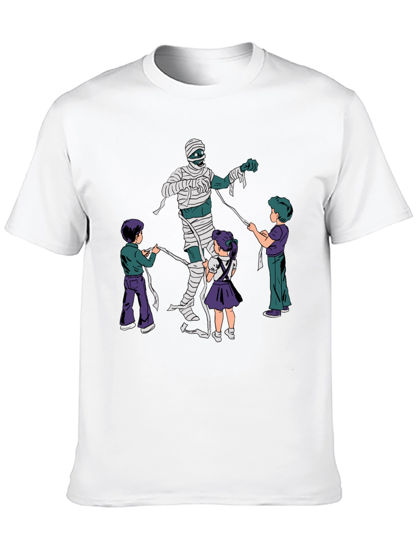 Mummy Wrap Graphic Tee - Fun Halloween T-Shirt