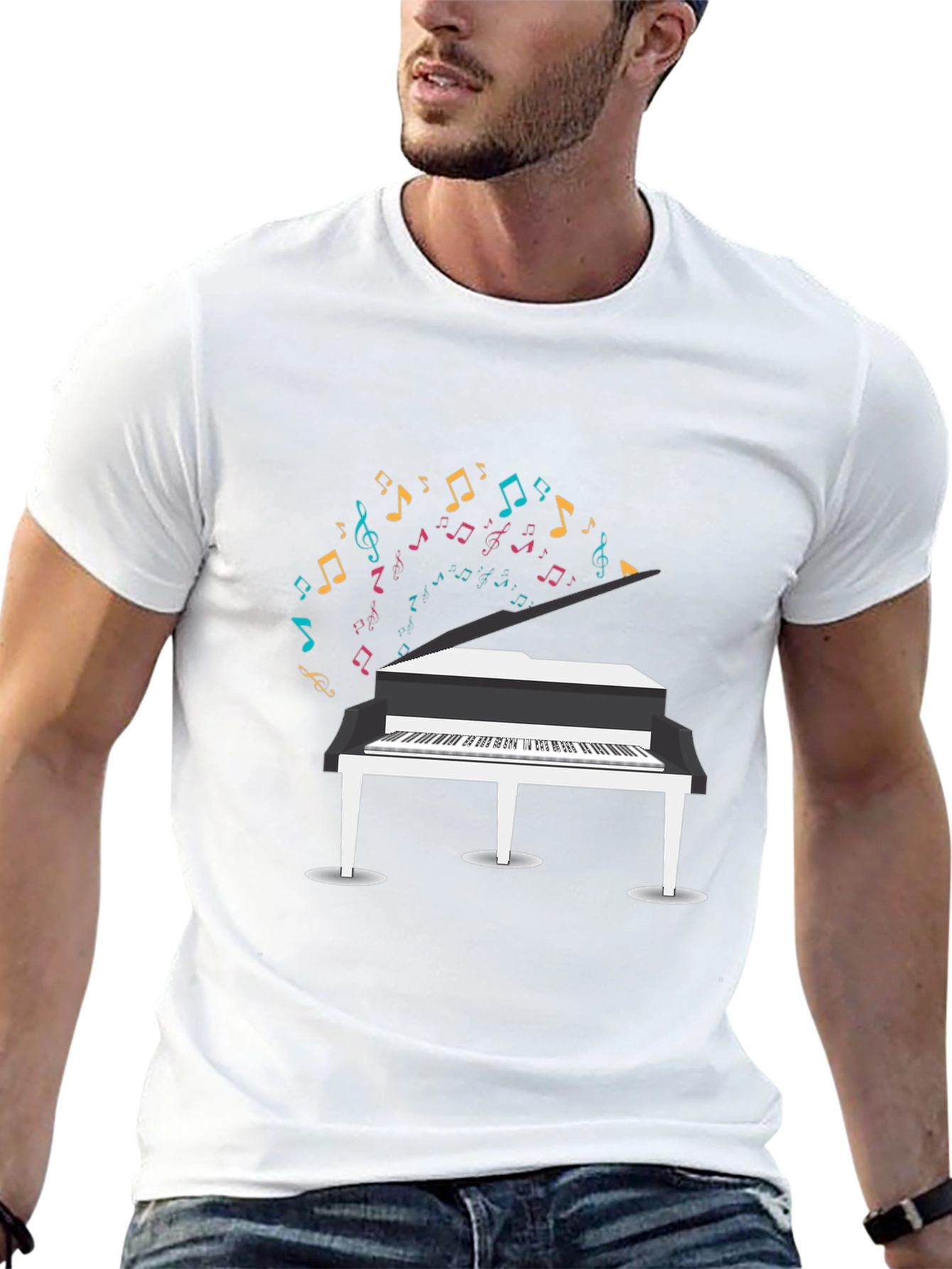 Piano Music Notes Graphic T-Shirt