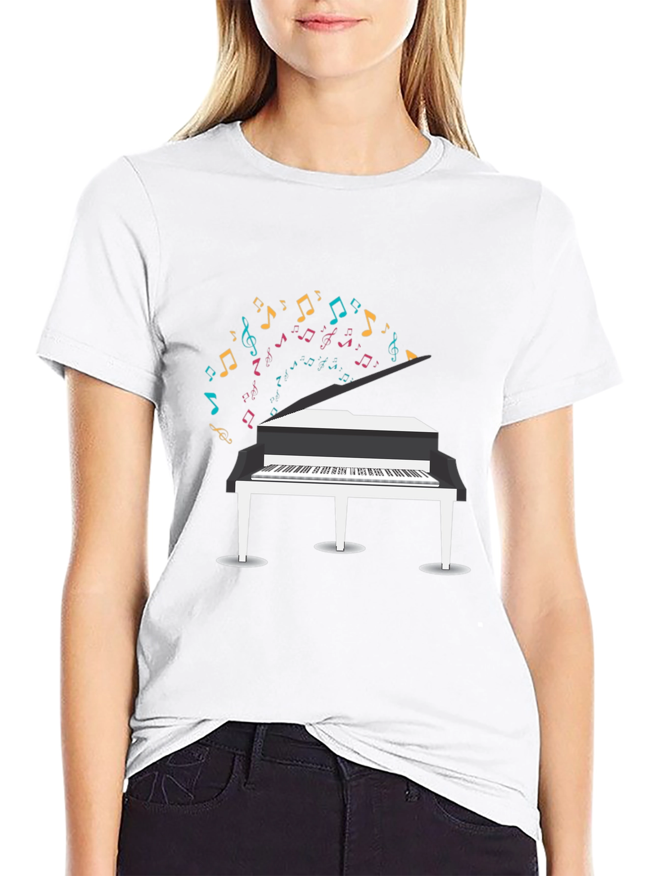 Piano Music Notes Graphic T-Shirt