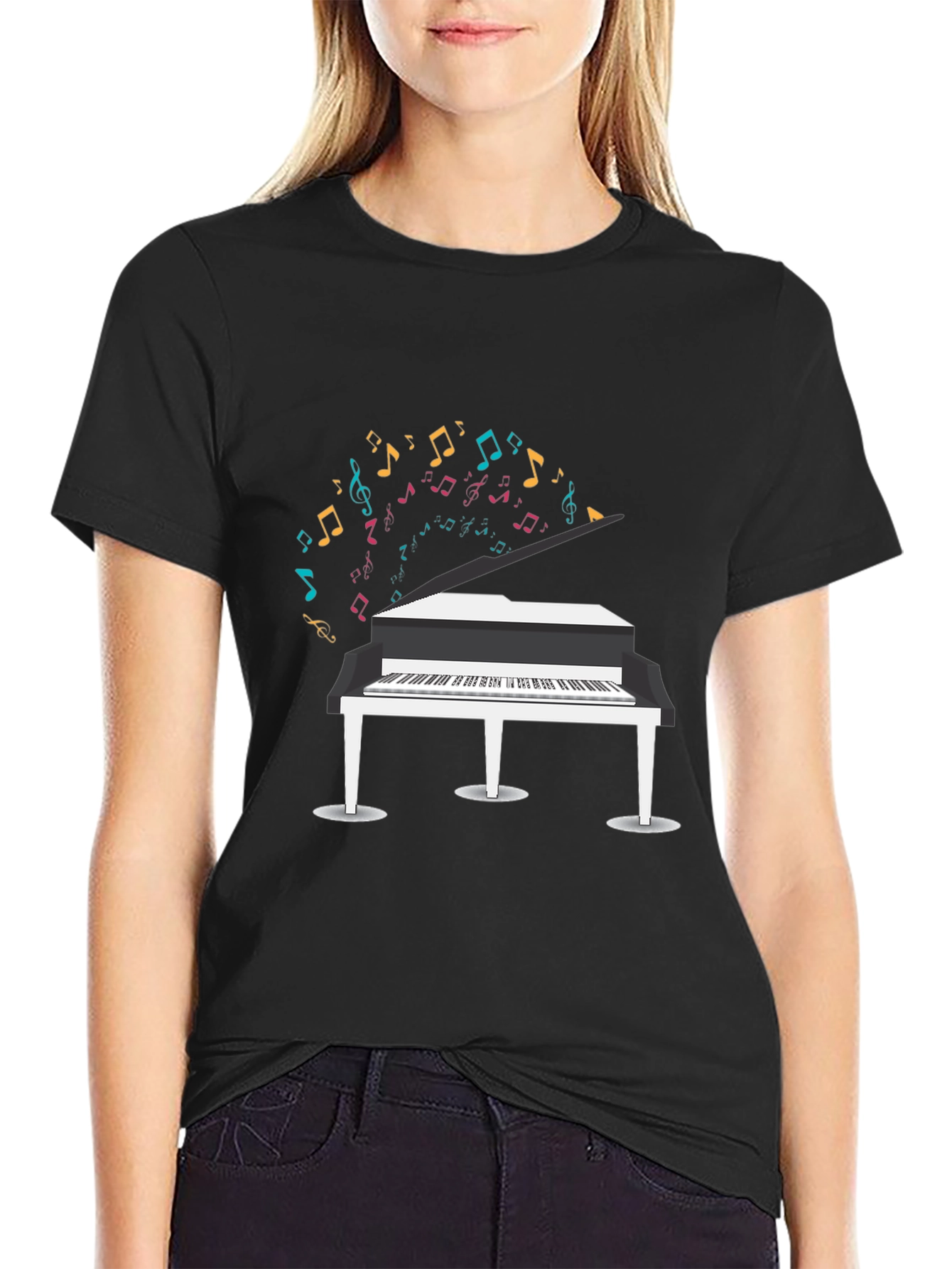 Piano Music Notes Graphic T-Shirt