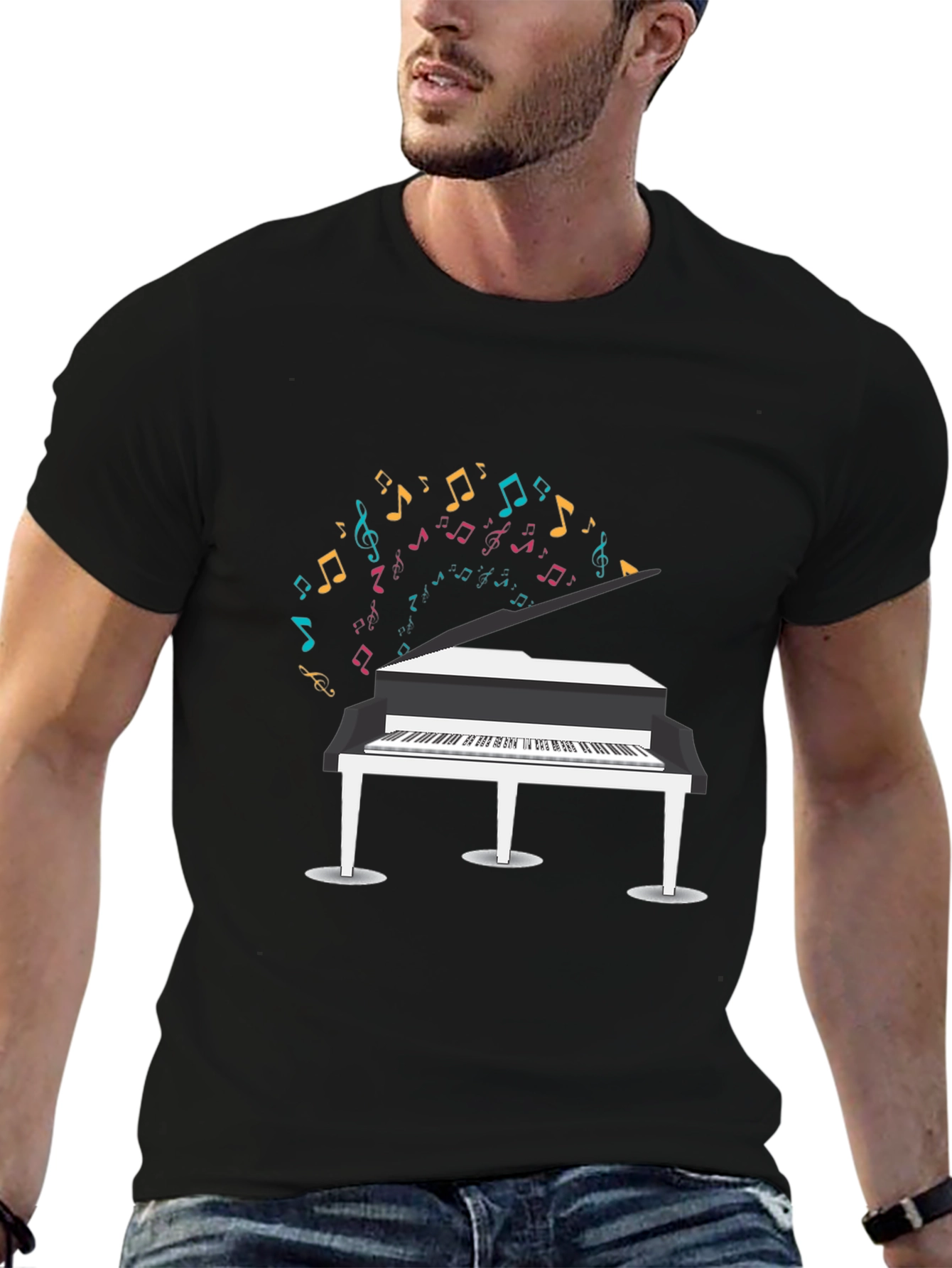 Piano Music Notes Graphic T-Shirt