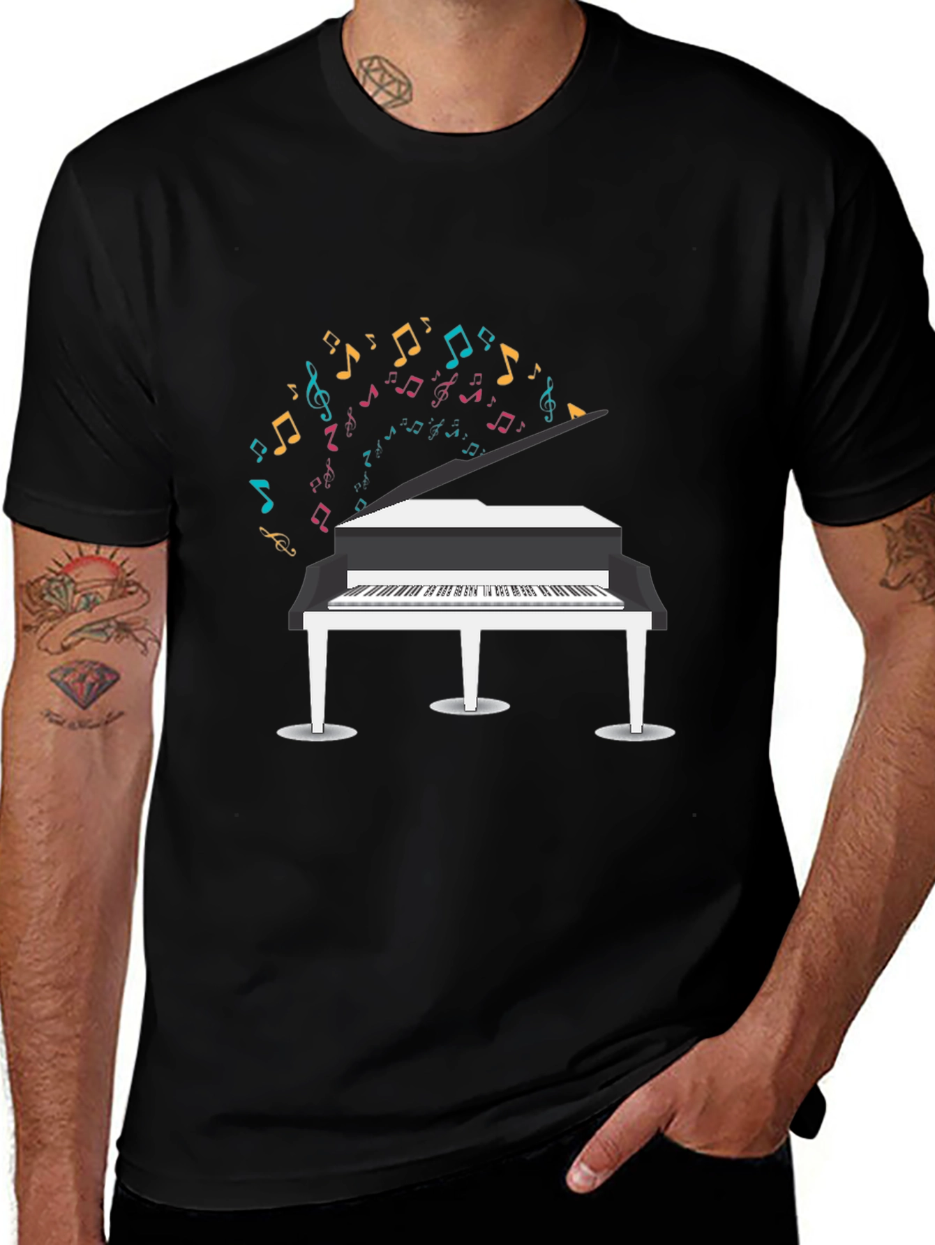 Piano Music Notes Graphic T-Shirt
