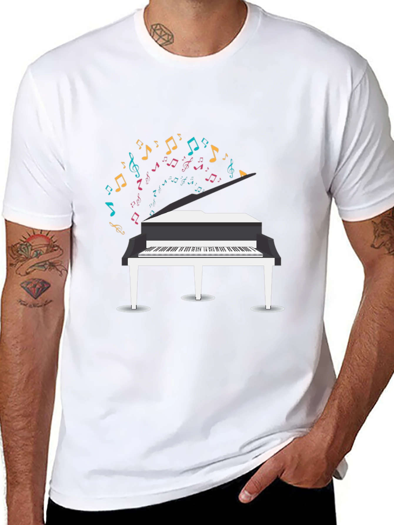 Piano Music Notes Graphic T-Shirt