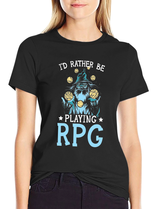 Id Rather Be Playing RPG T-Shirt - Black