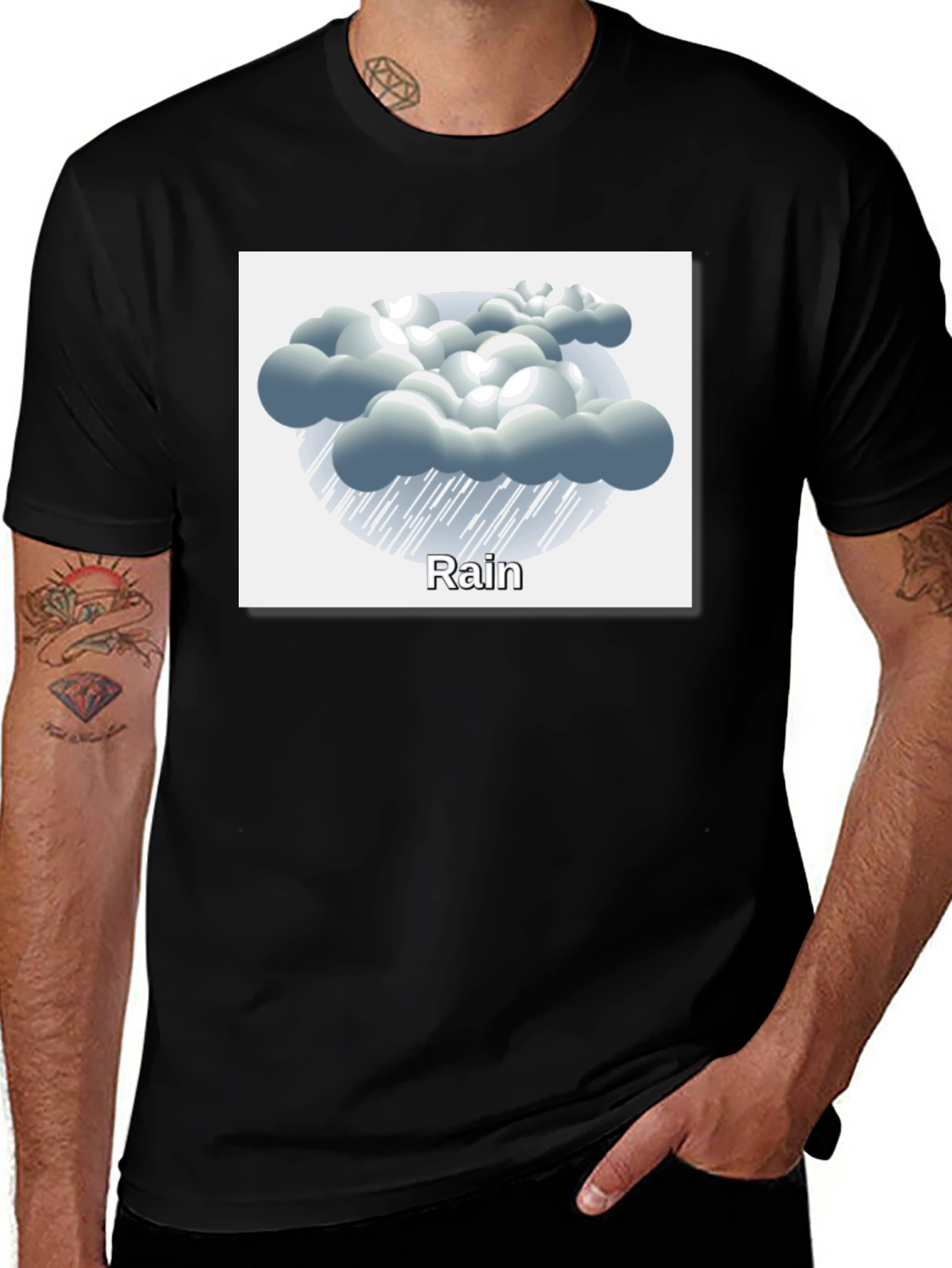 Rain Cloud Graphic Tee - Weather Theme Shirt