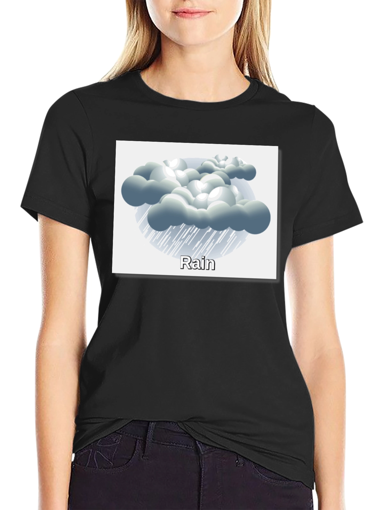 Rain Cloud Graphic Tee - Weather Theme Shirt