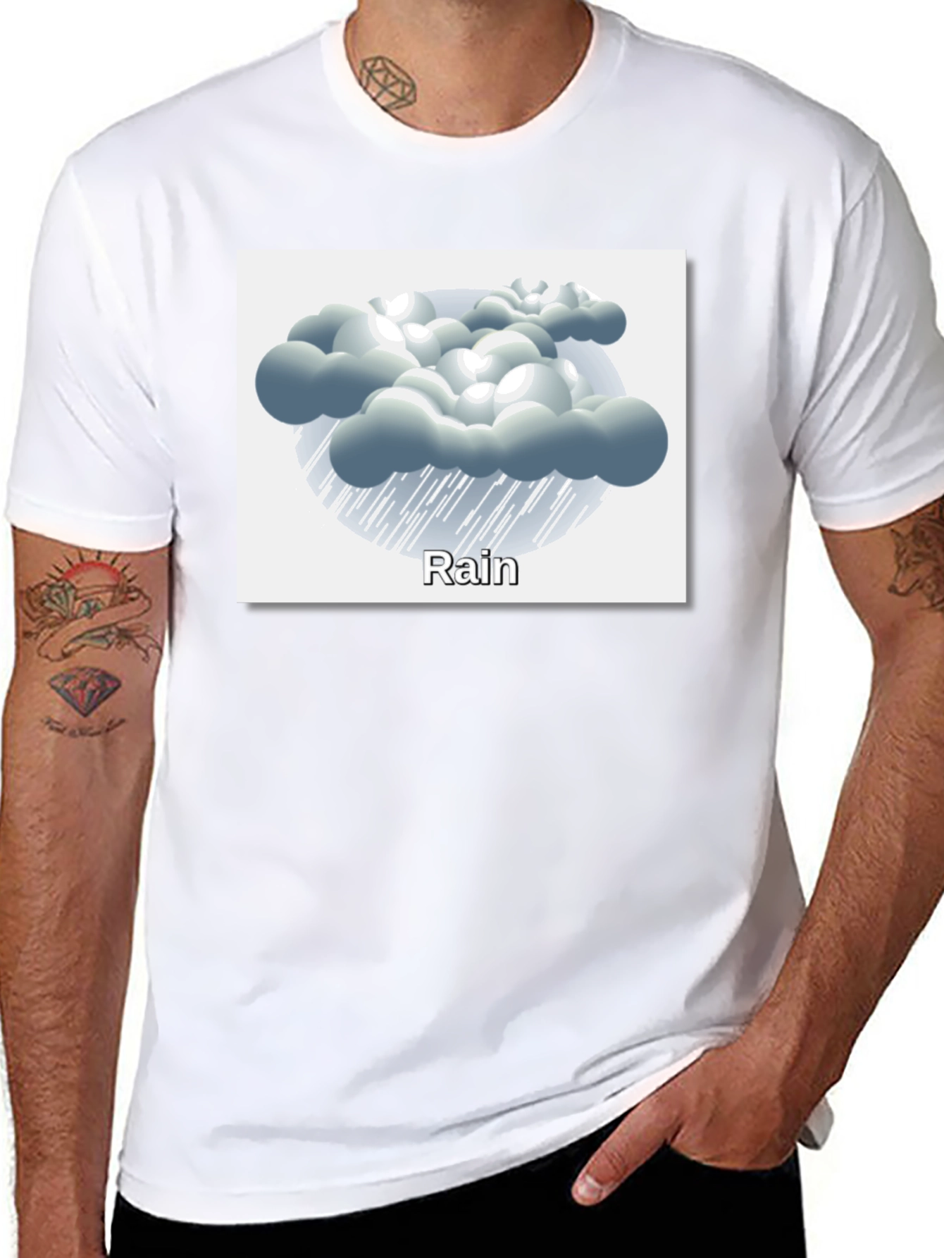 Rain Cloud Graphic Tee - Weather Theme Shirt