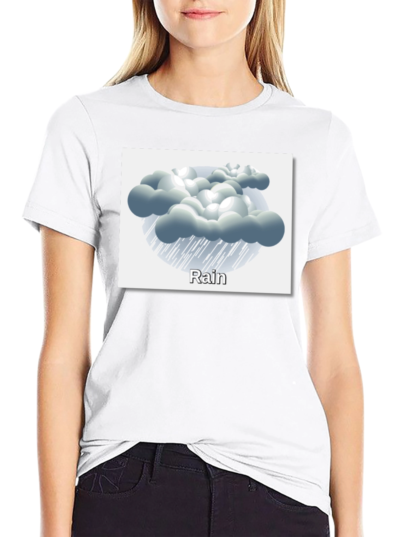 Rain Cloud Graphic Tee - Weather Theme Shirt