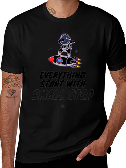 Astronaut on Rocket T-Shirt - Small Steps Matter