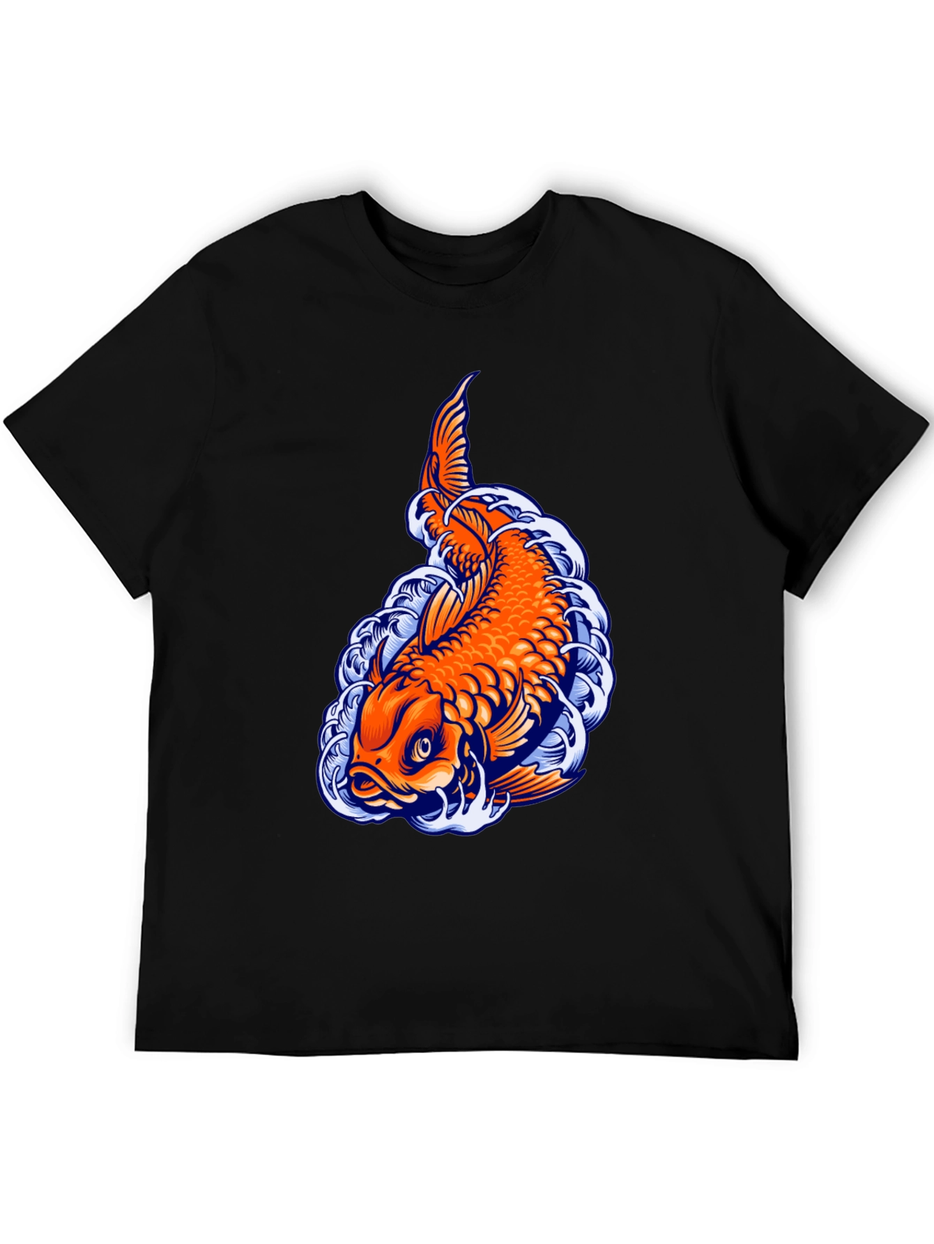 Koi Fish Graphic Tee - Unique Black T-Shirt