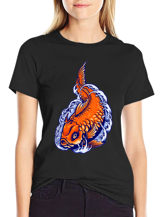 Koi Fish Graphic Tee - Unique Black T-Shirt