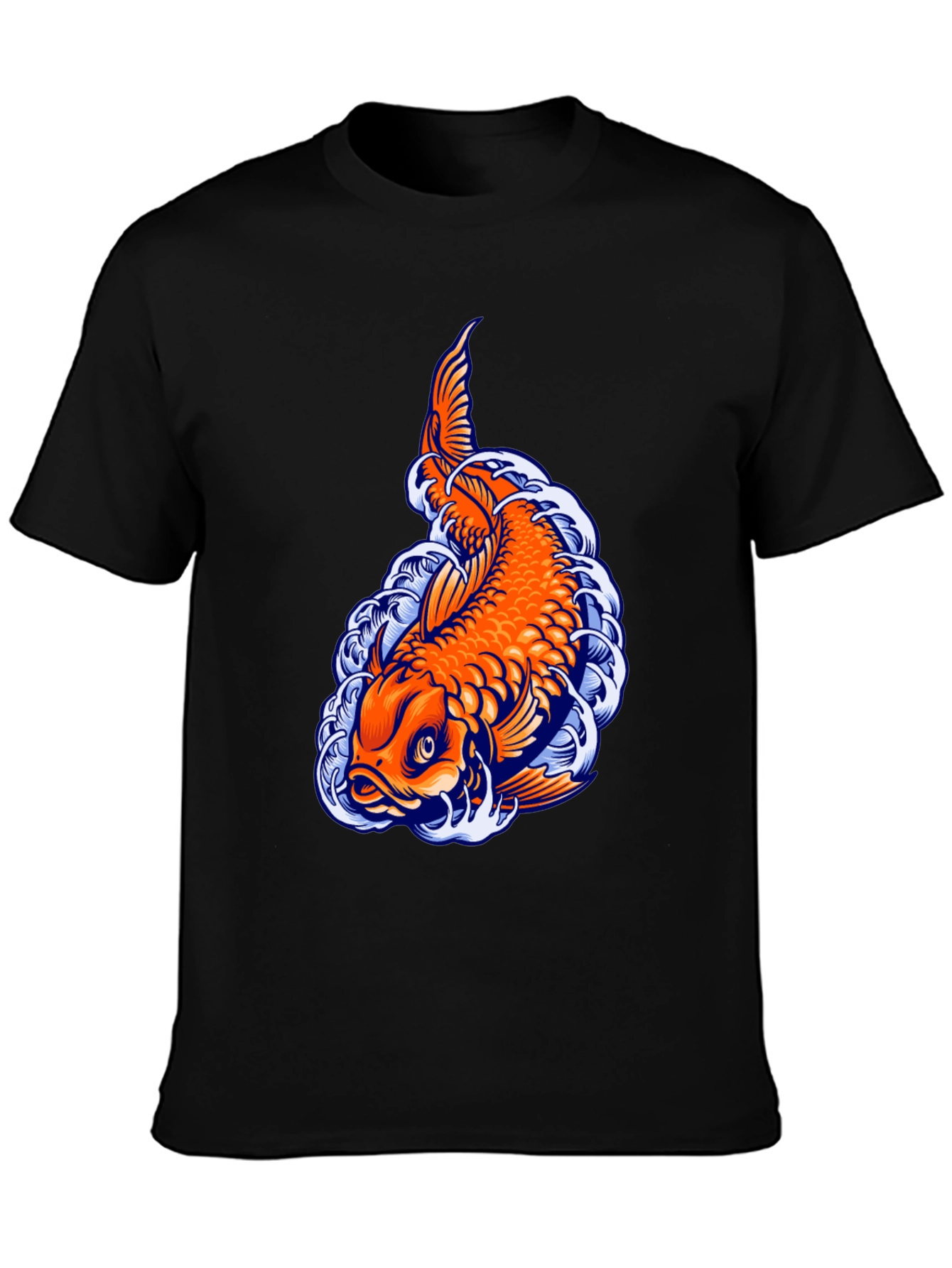 Koi Fish Graphic Tee - Unique Black T-Shirt