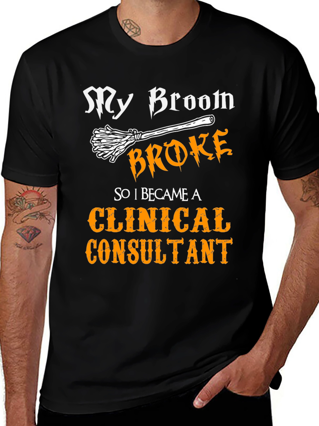 My Broom Broke Clinical Consultant Halloween T-Shirt