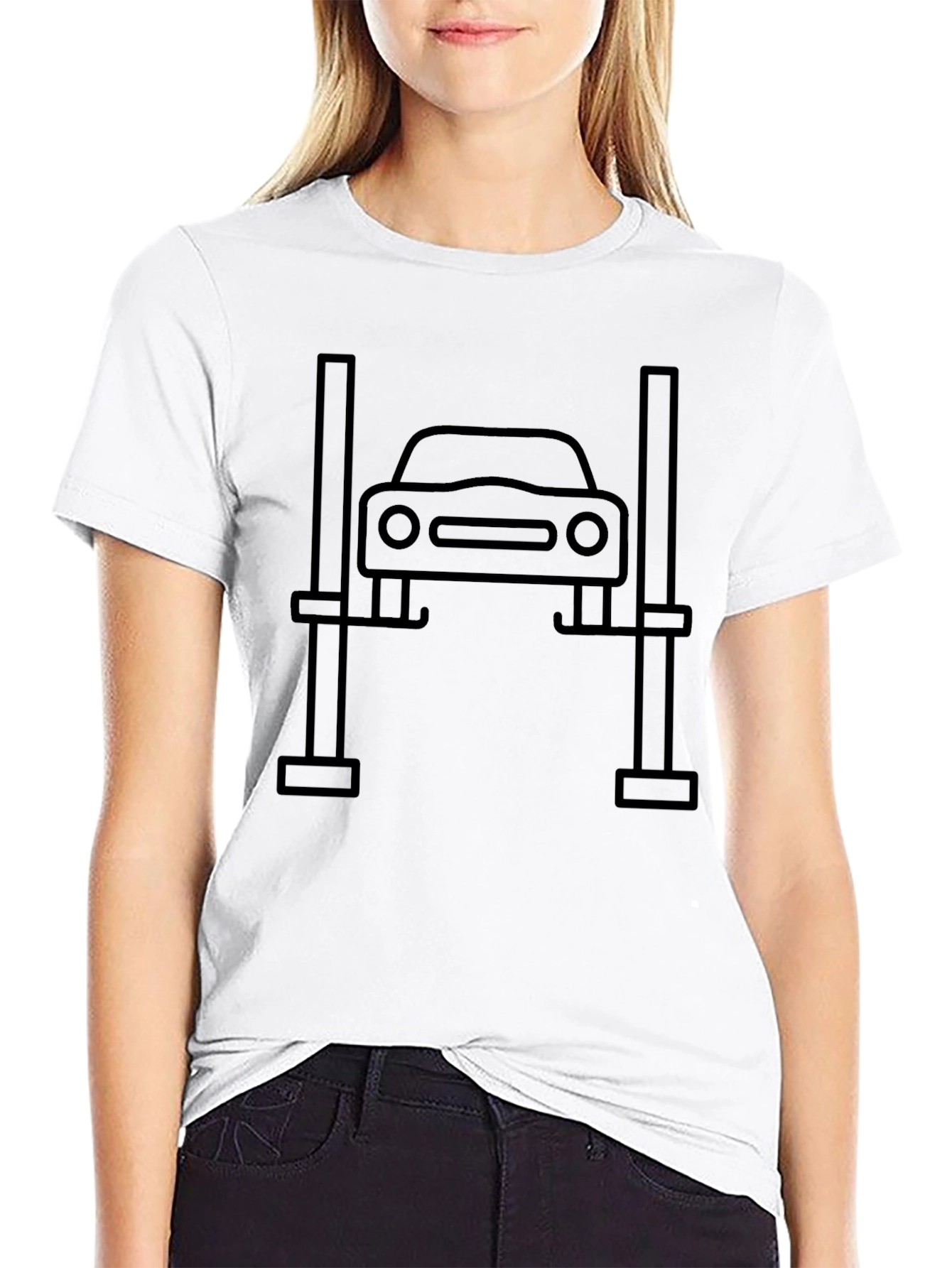Car Lift Black T-Shirt