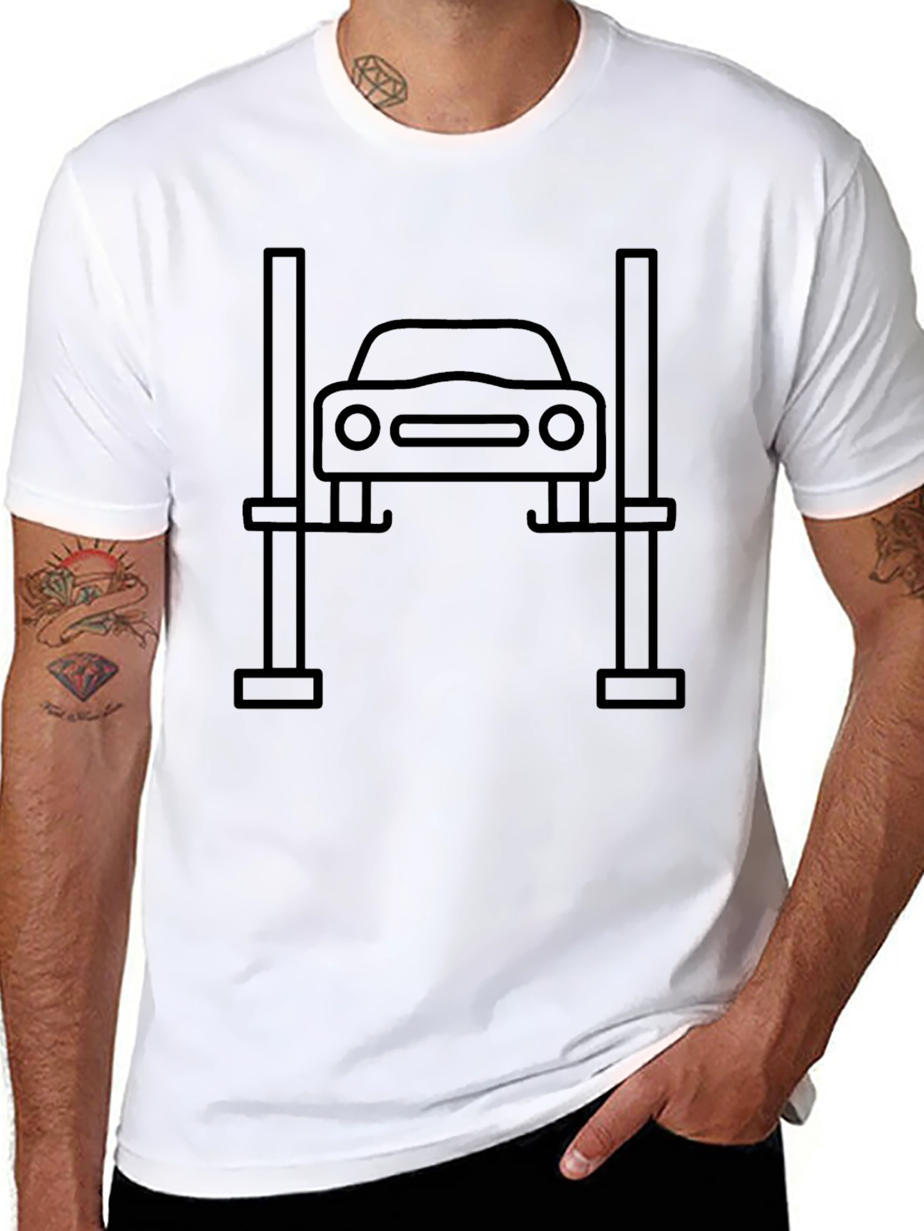 Car Lift Black T-Shirt