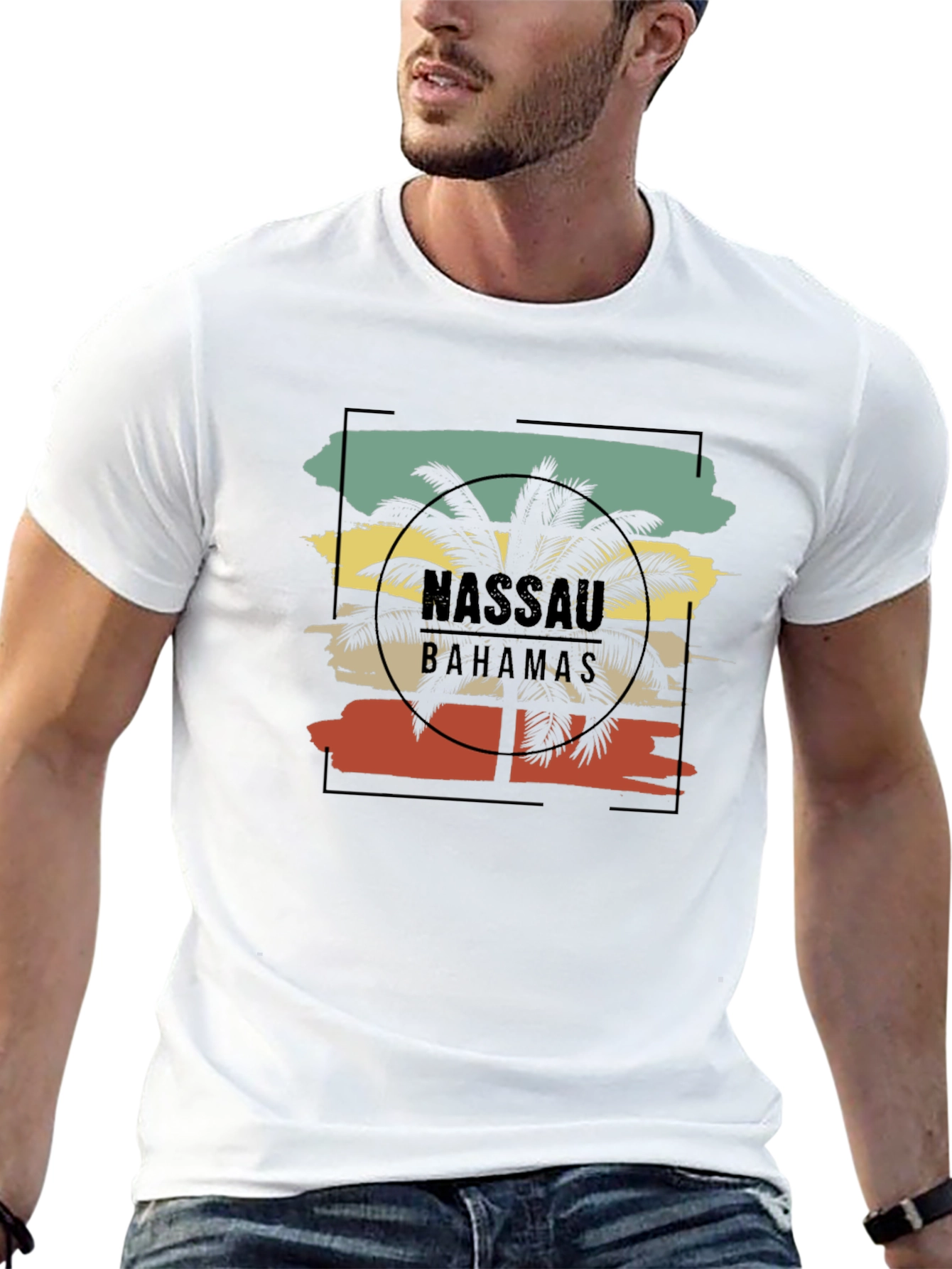 Nassau Bahamas Palm Tree Graphic T-Shirt