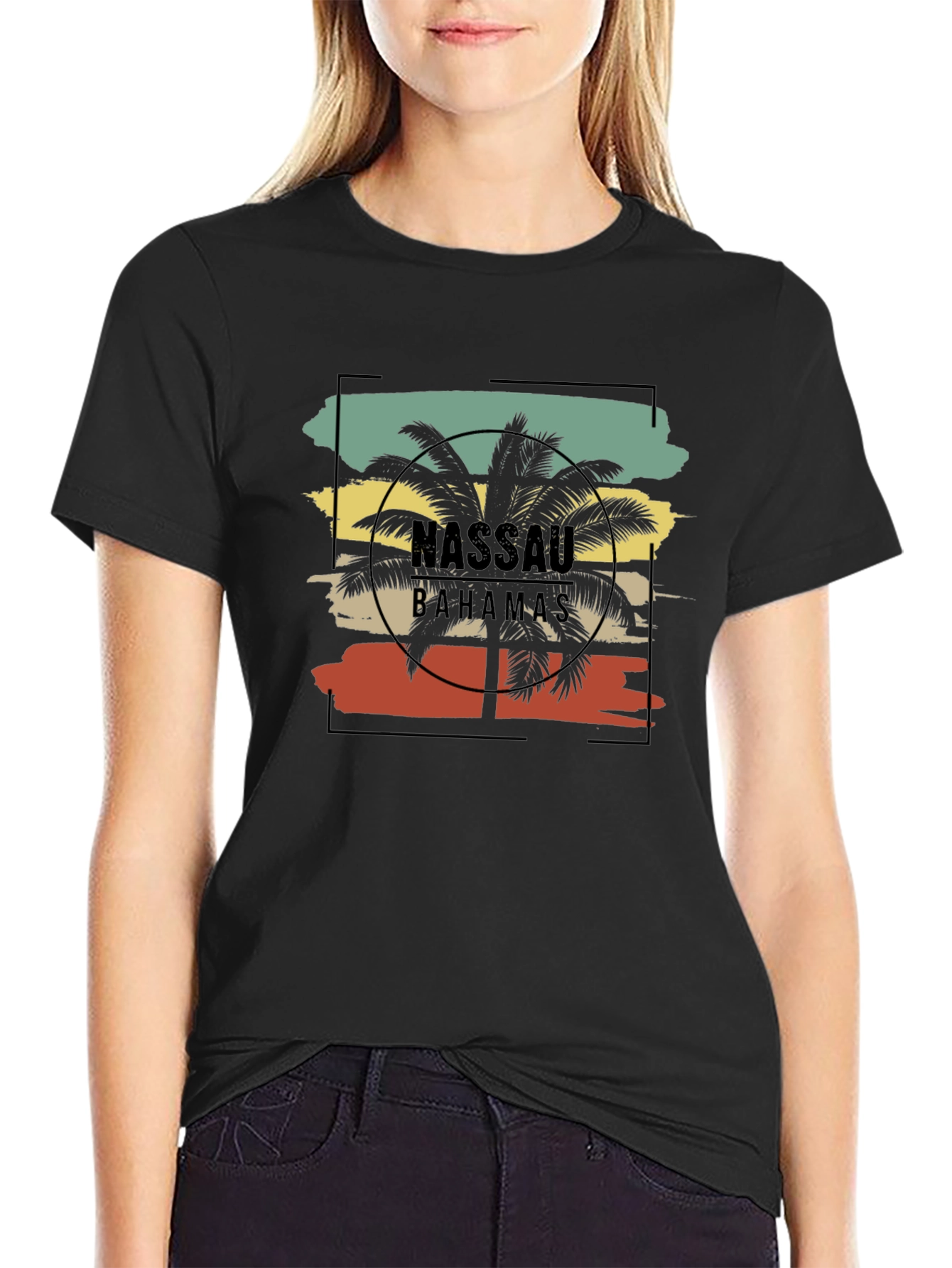 Nassau Bahamas Palm Tree Graphic T-Shirt