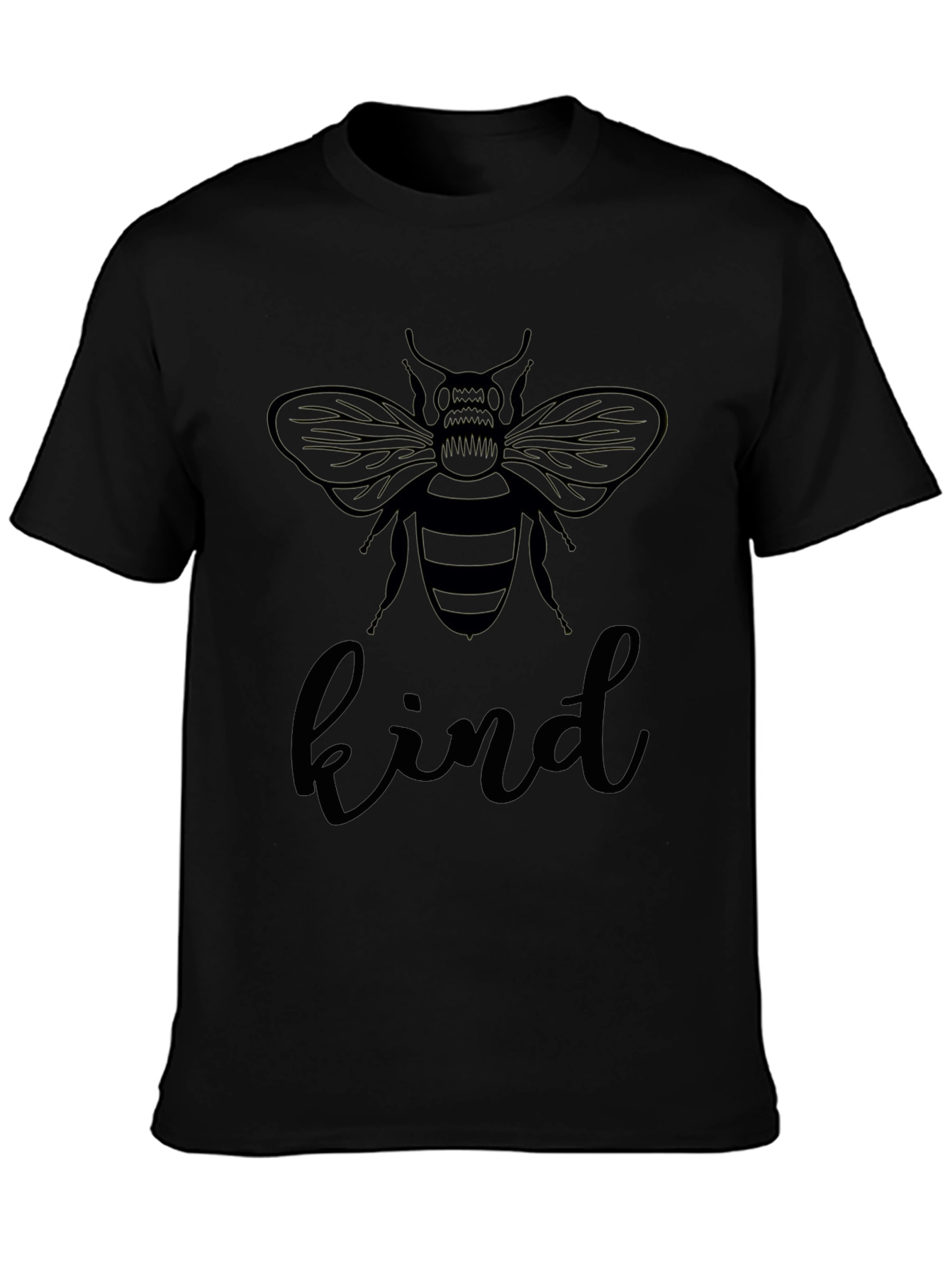 Bee Kind Graphic Tee - Black Crew Neck T-Shirt
