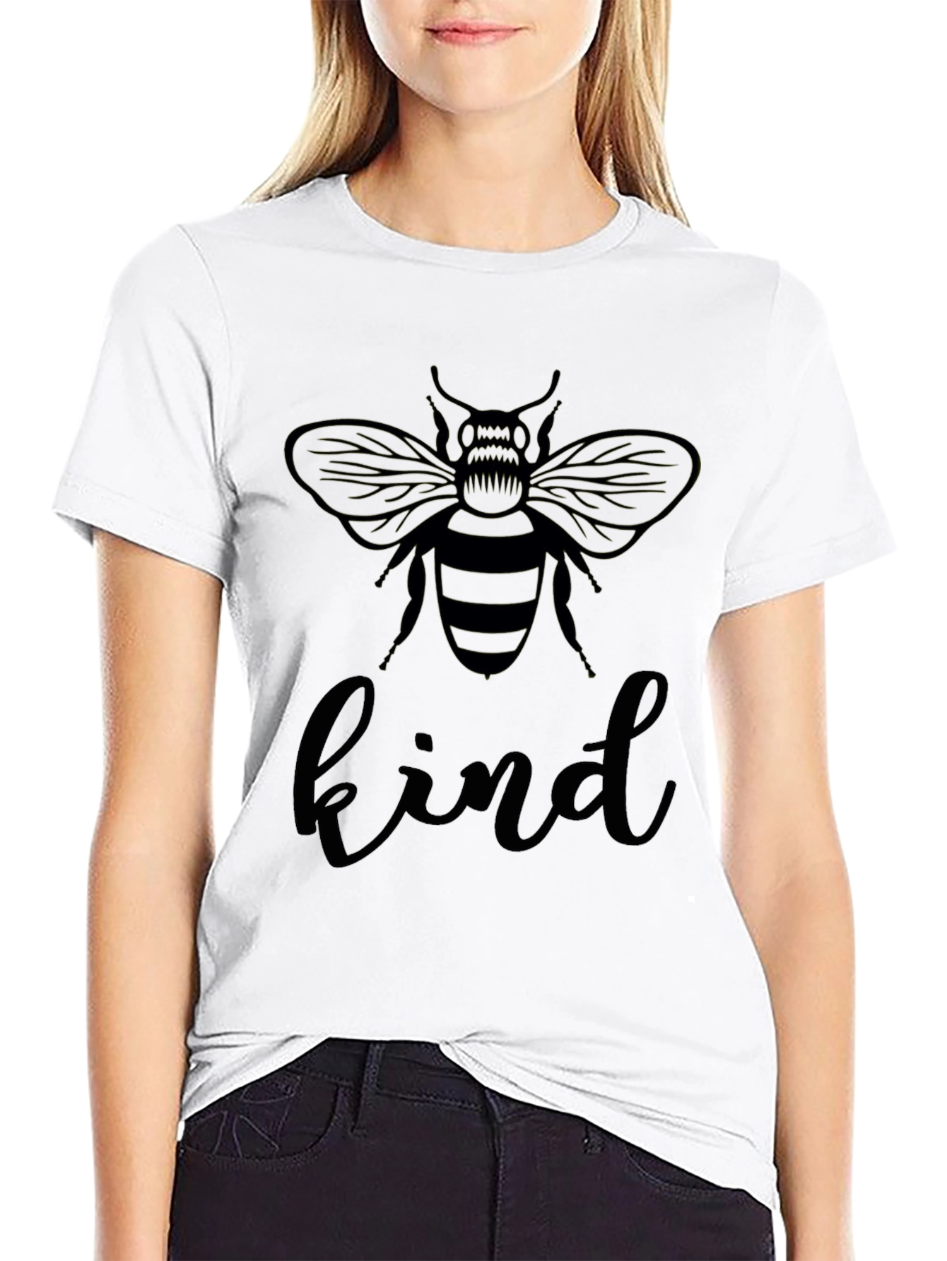 Bee Kind Graphic Tee - Black Crew Neck T-Shirt