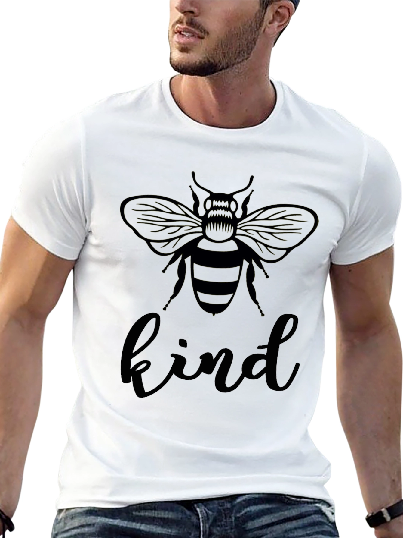 Bee Kind Graphic Tee - Black Crew Neck T-Shirt