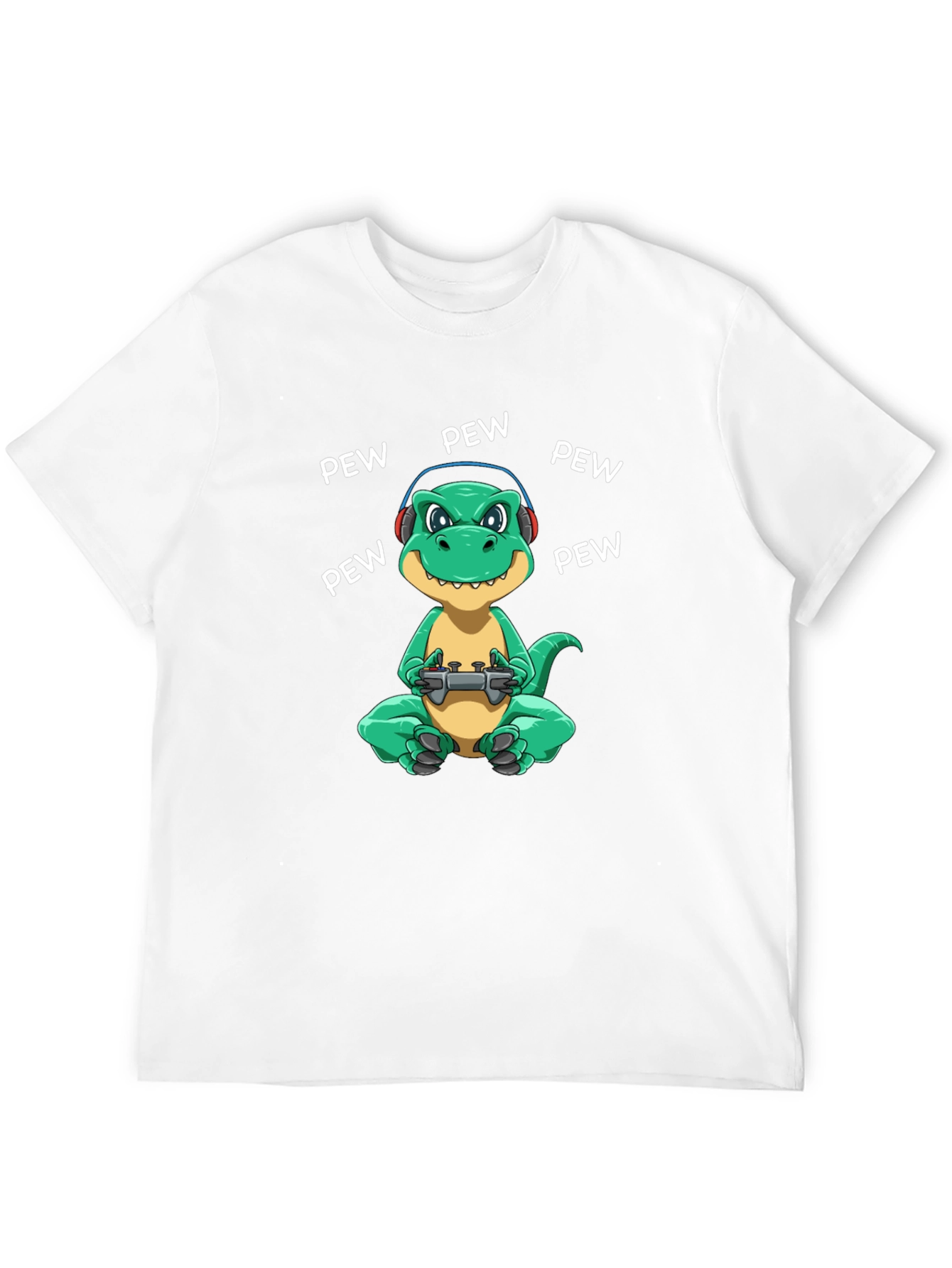 Gamer Dinosaur Graphic T-Shirt
