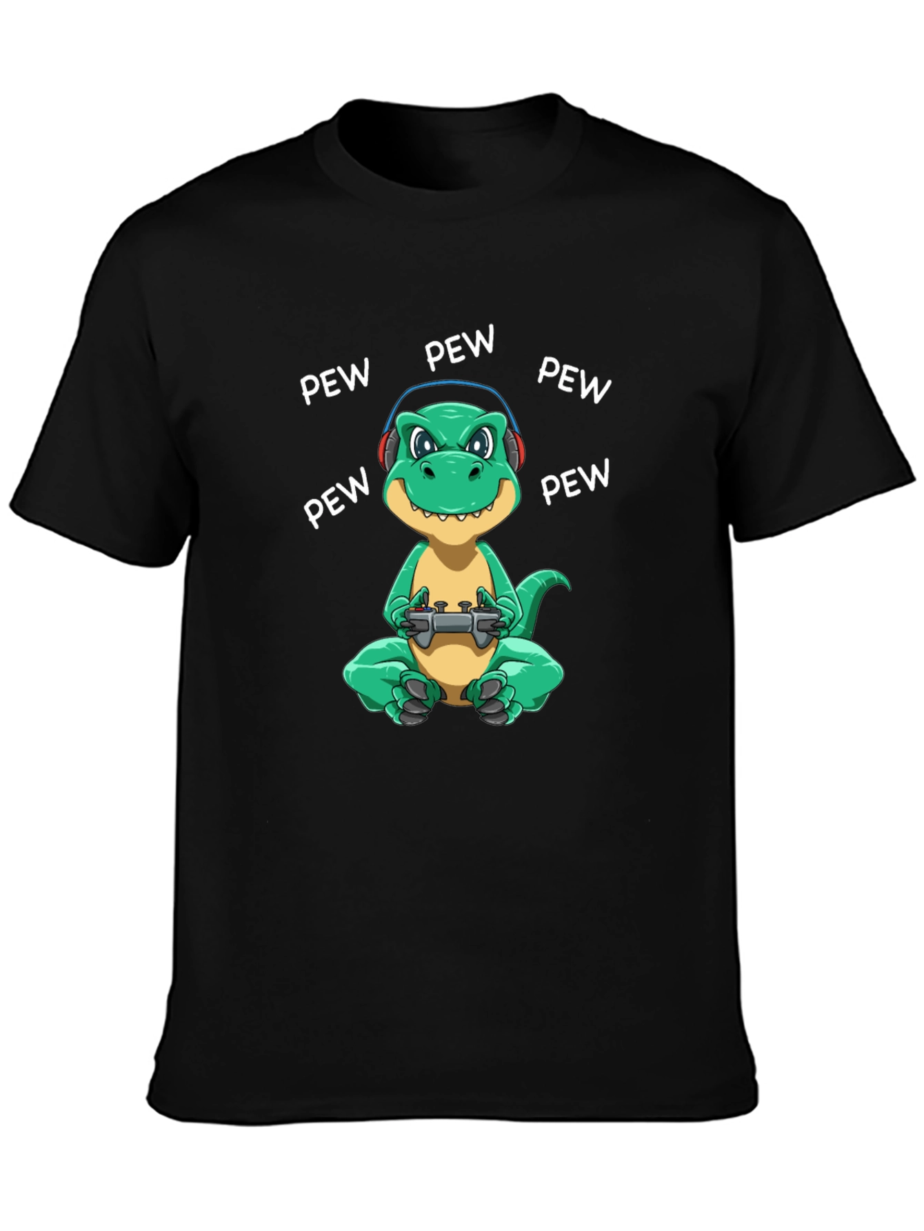 Gamer Dinosaur Graphic T-Shirt