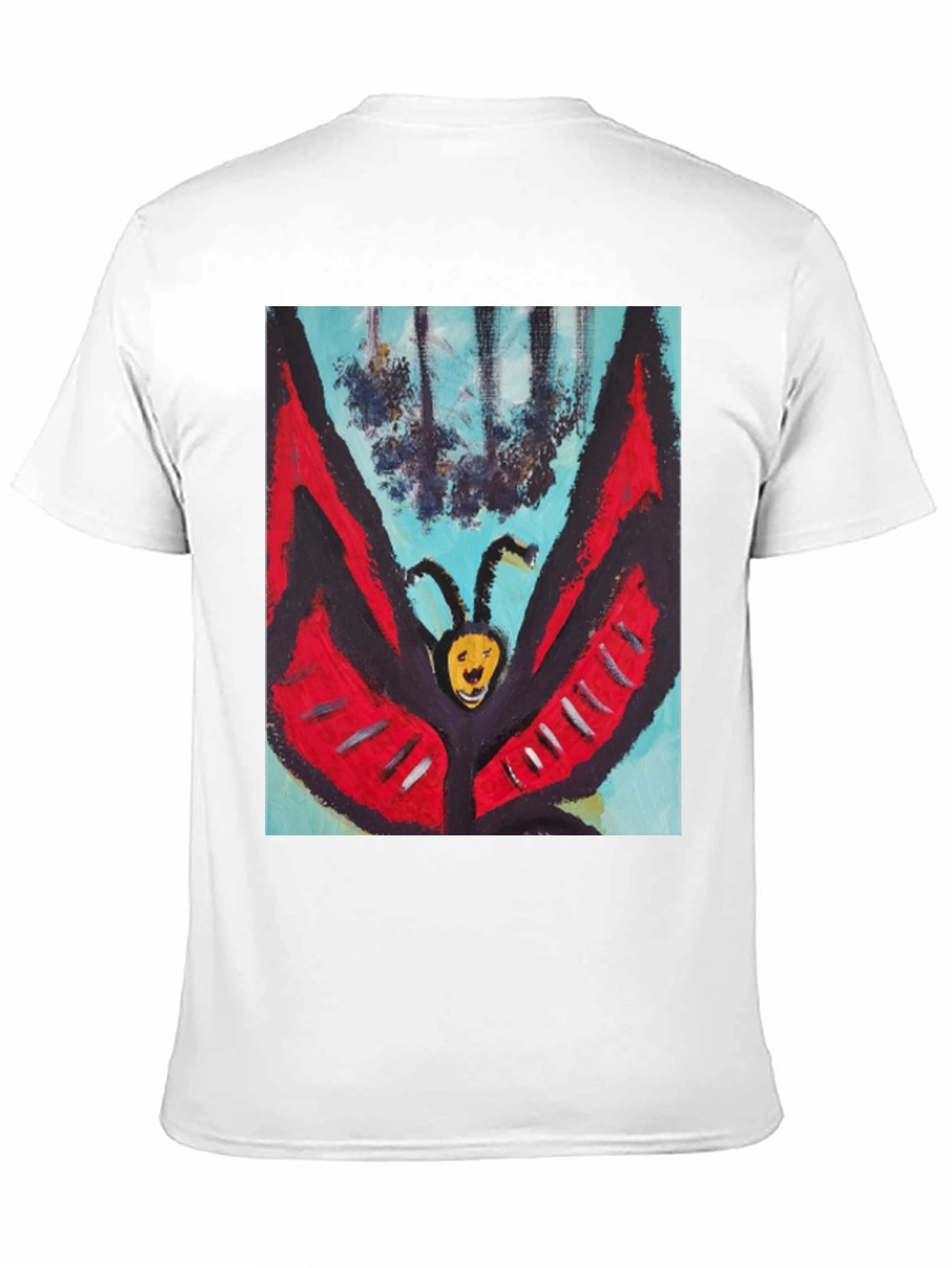 Unique Butterfly Graphic Tee - Black Cotton Blend