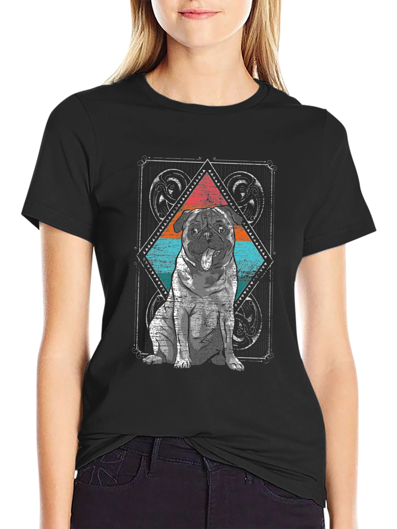 Pug Graphic Tee - Cool Dog Design