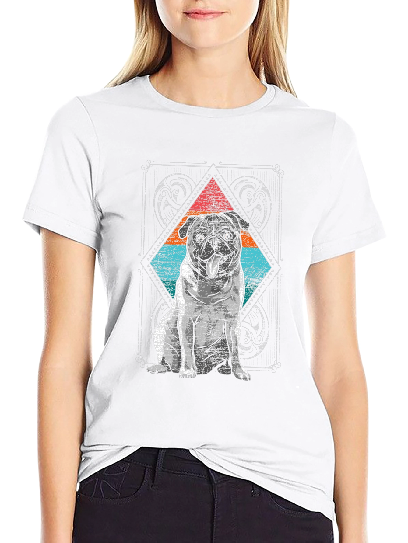 Pug Graphic Tee - Cool Dog Design